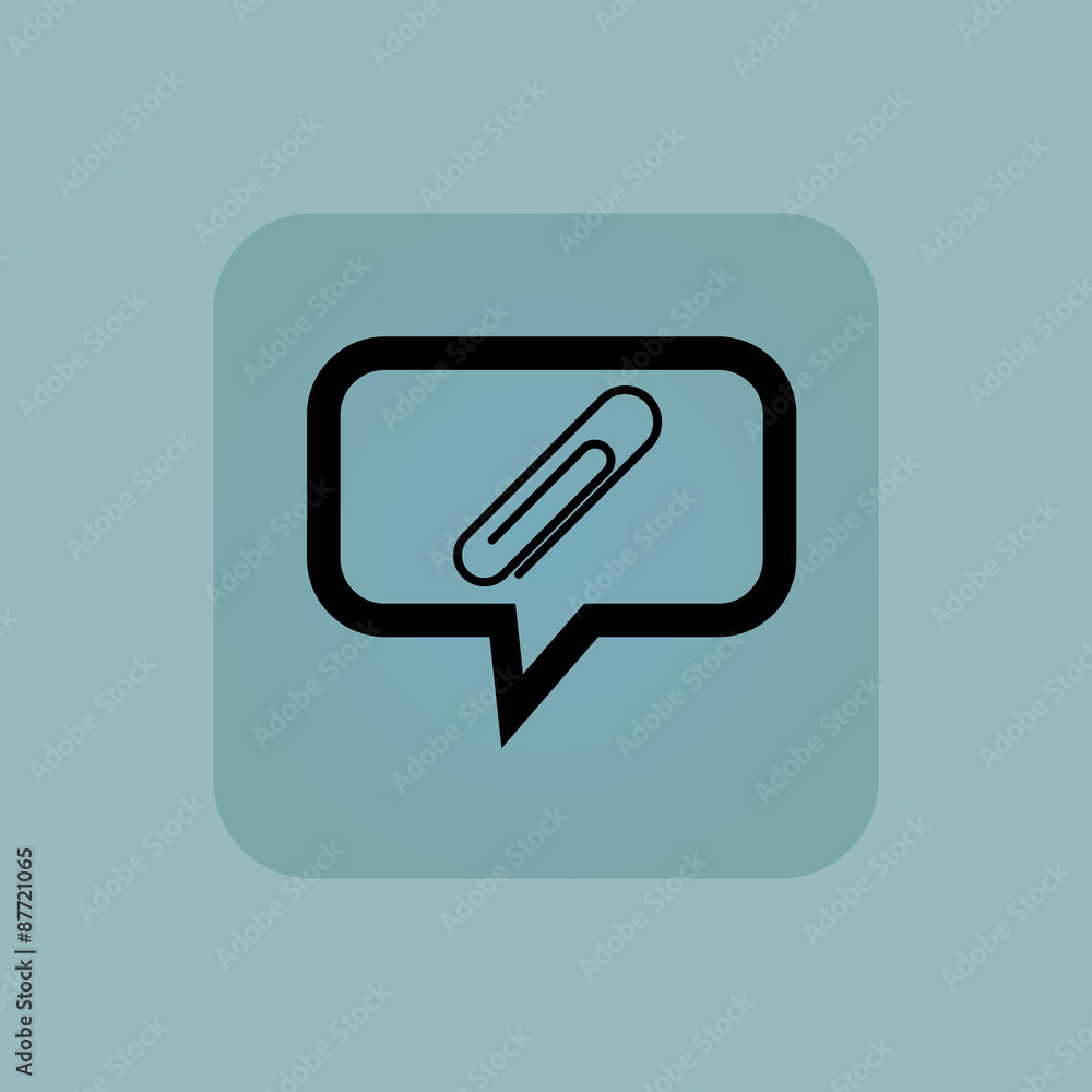 Pale blue paperclip message icon Pale blue paperclip message icon