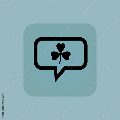 Pale blue clover message icon