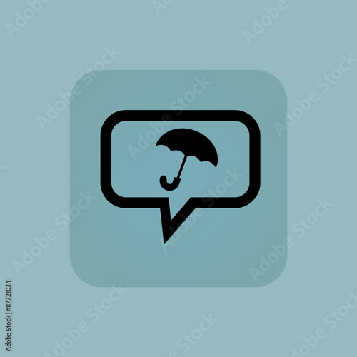 Pale blue umbrella message icon