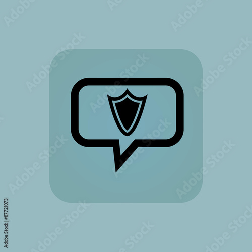 Pale blue shield message icon