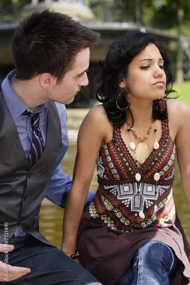 Naklejka premium A couple resolving conflict.