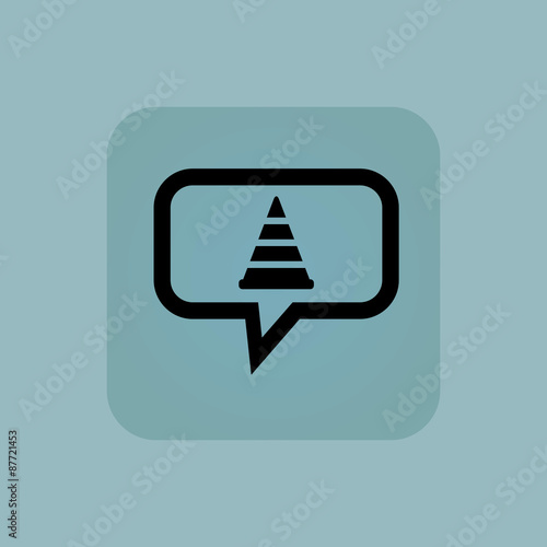 Pale blue traffic cone message
