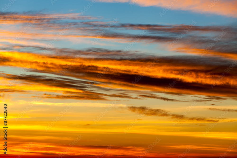 sunset with clouds