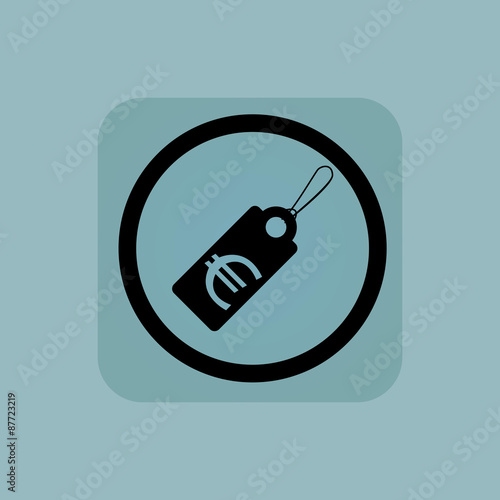 Pale blue euro price sign