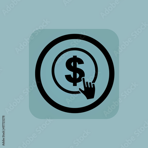 Pale blue dollar click sign