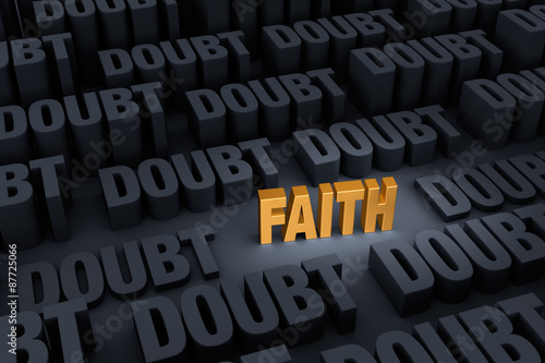 Billede på lærred Faith Against Overwhelming Doubt