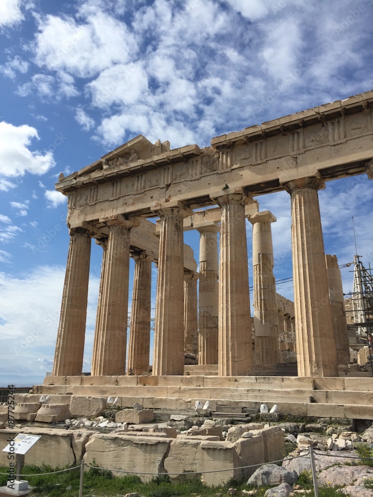 Dettagli del Partenone, Atene, Grecia