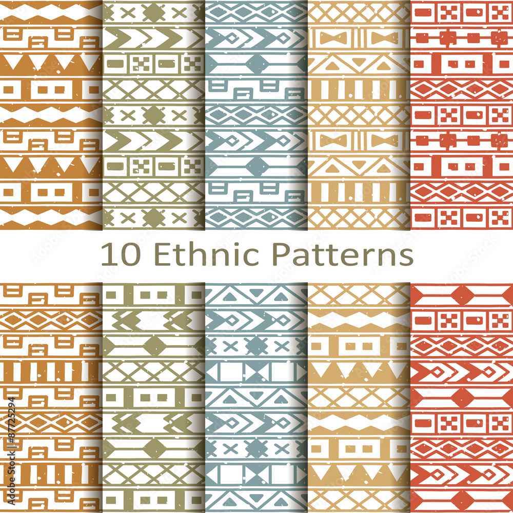 Set of ten ethnic patterns Set of ten ethnic patterns