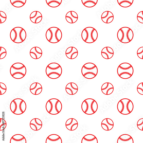 Photography seamless pattern with baseball
