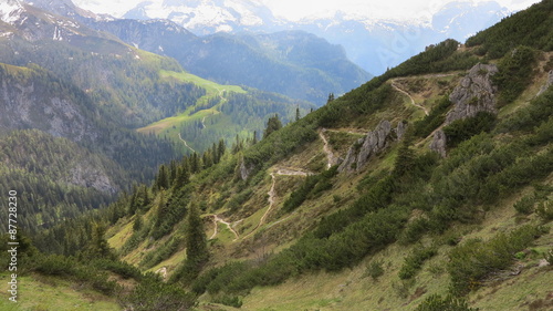 pfad für bergsteiger in den Alpen in Europa
