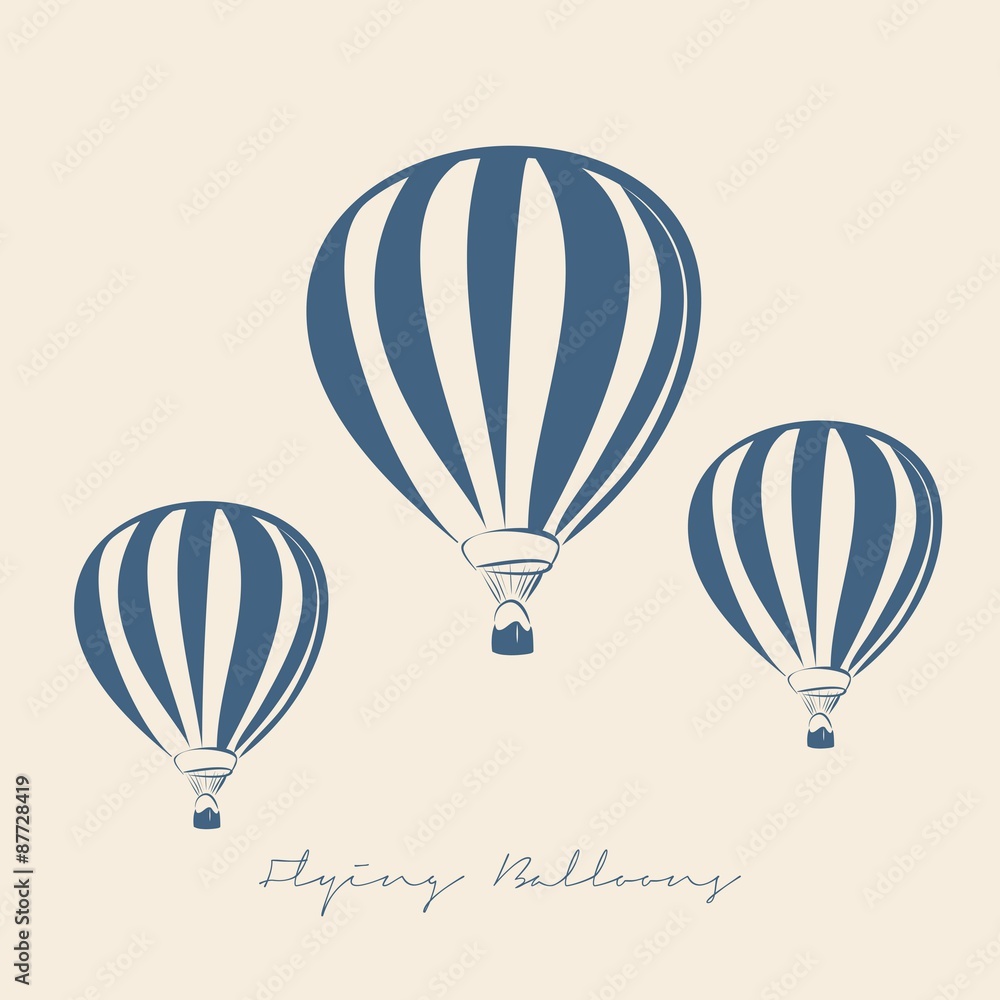 Naklejka premium FLYING BALLOONS VECTOR ILLUSTRATION