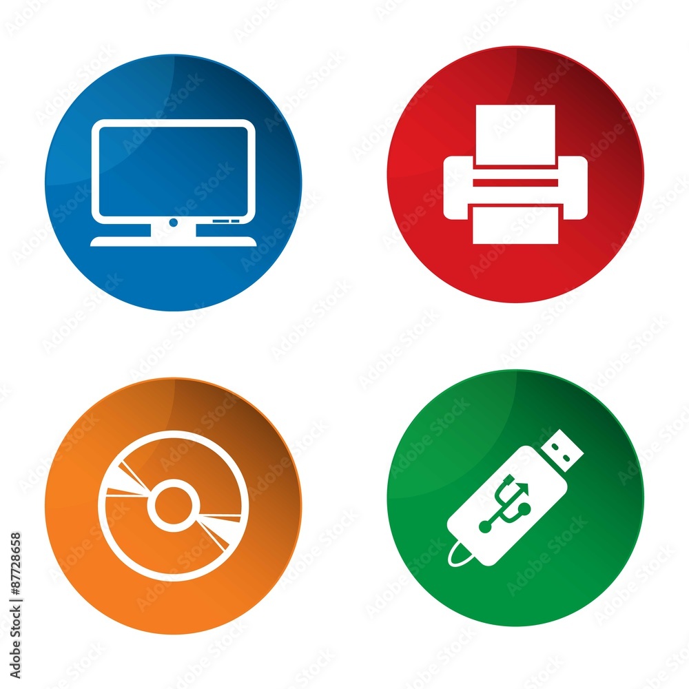 Computer icon. Computer Accessories icons. Printer icon. CD icon Computer icon. Computer Accessories icons. Printer icon. CD icon