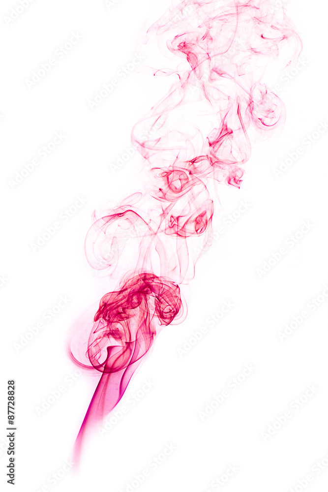 Fototapeta premium Abstract Wave and smoke swirls over white background.