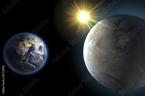 Terra e Kepler 452-b, pianeta gemello, confronto photo
