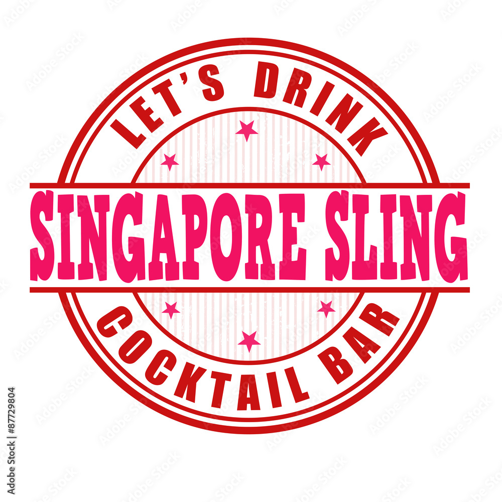 Singapore sling cocktail  stamp