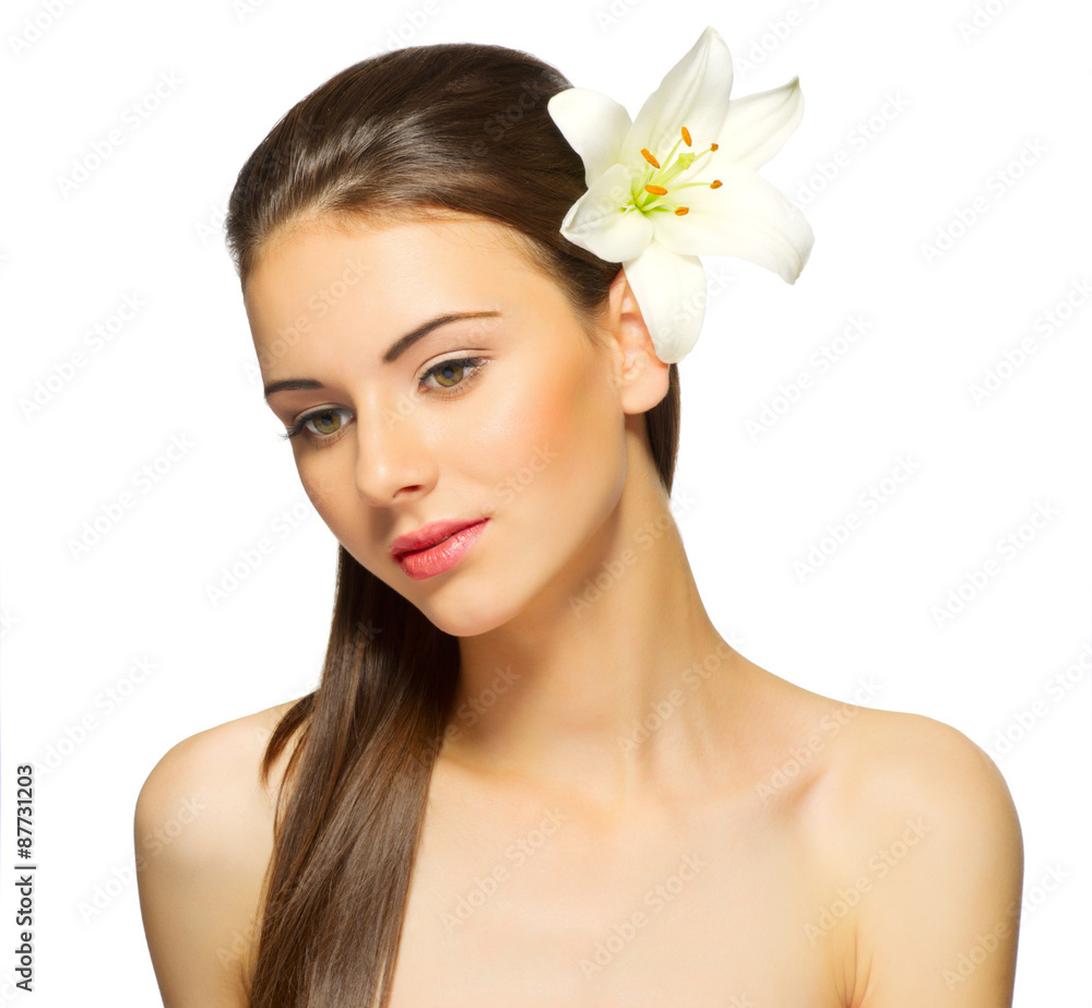 Fototapeta premium Young healthy girl isolated