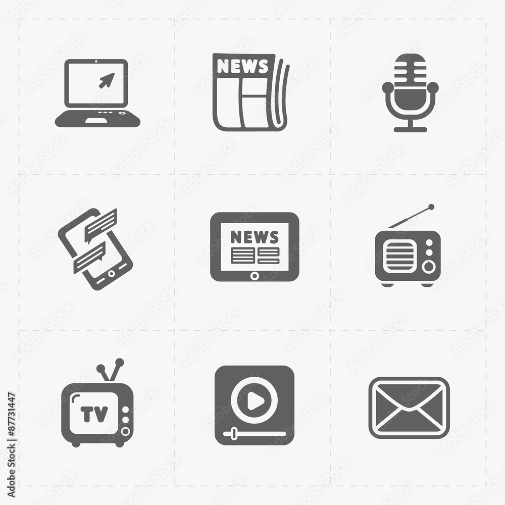 Modern flat social icons set on White Modern flat social icons set on White