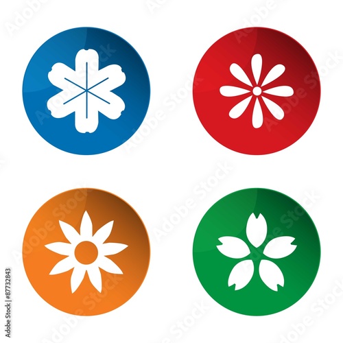 Flower icon. Vector. Buttons