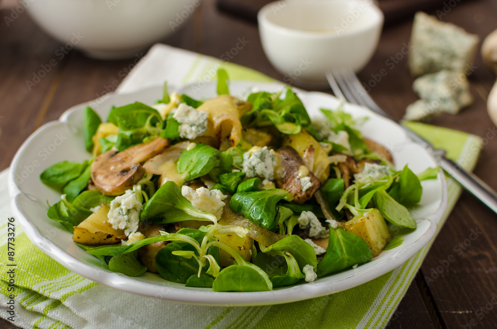 Fresh salad with vegetable and blue cheese Fresh salad with vegetable and blue cheese