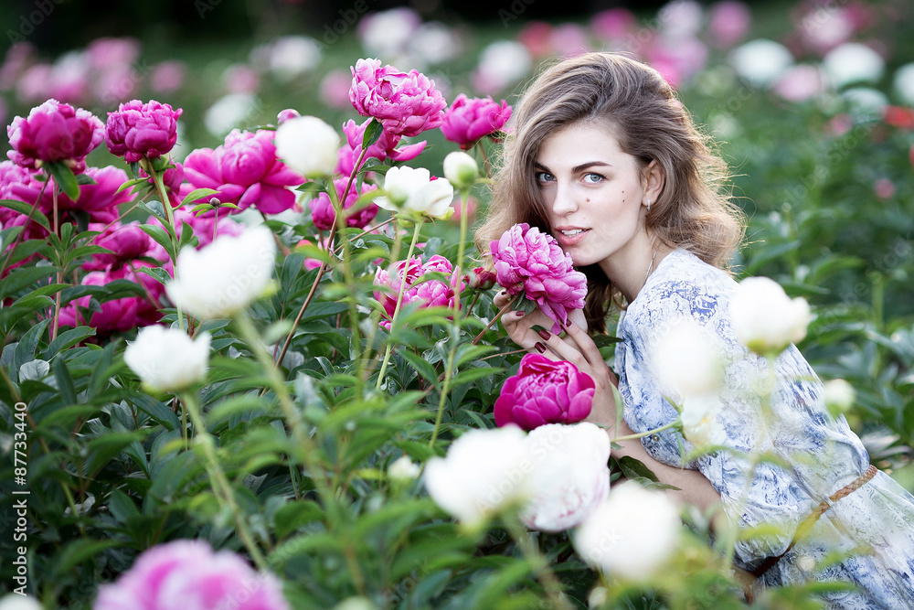 portrait of young girl in flowers portrait of young girl in flowers