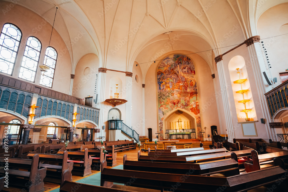 Interior Of Sofia Kyrka Sofia Church In Stockholm, Sweden