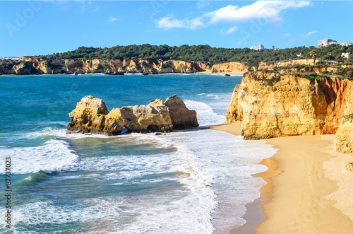 A view of a Praia da Rocha in Portimao, Algarve region, Portugal