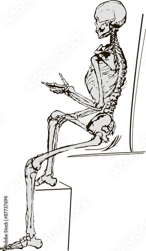  Skeleton on White. Vector illustration