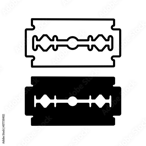 Razor blade outline and silhouette vector
