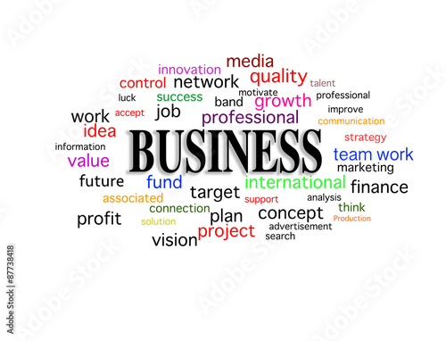 business idea word cloud in isolated background
