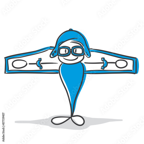 Stick Figure Series Blue
