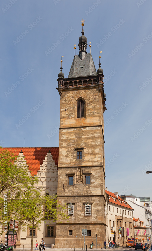 New Town Hall belfry (1456) in Prague