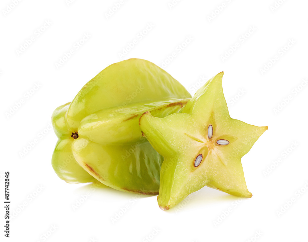 Fototapeta premium Averrhoa carambola starfruit isolated