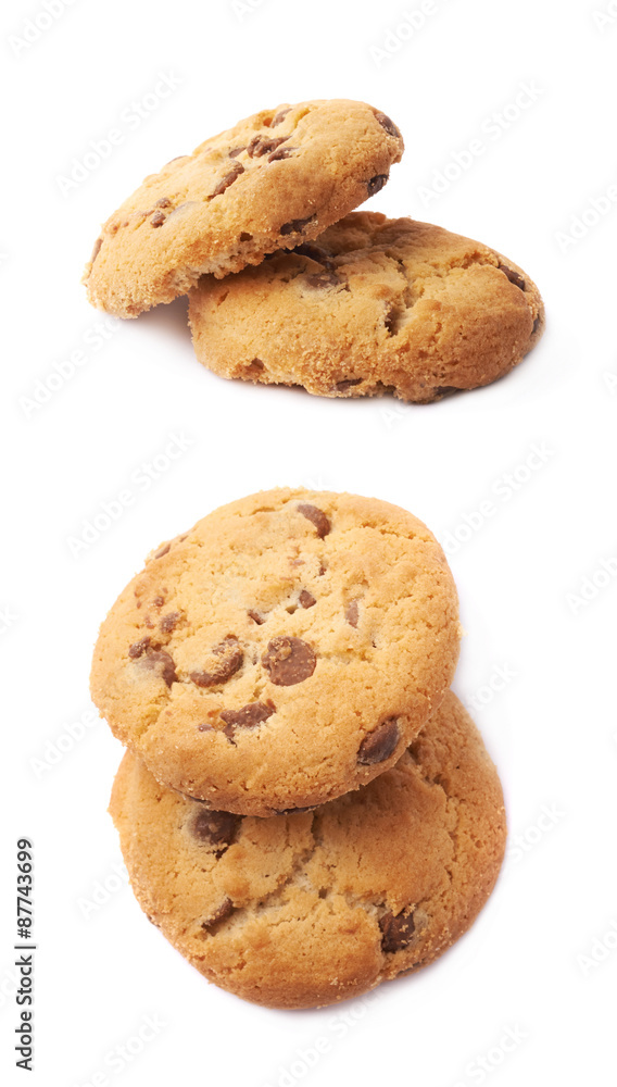Round cookie with chocolate Round cookie with chocolate