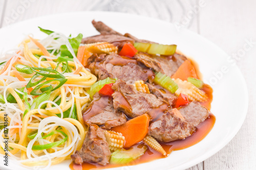 Cantonese Beef with Noodles