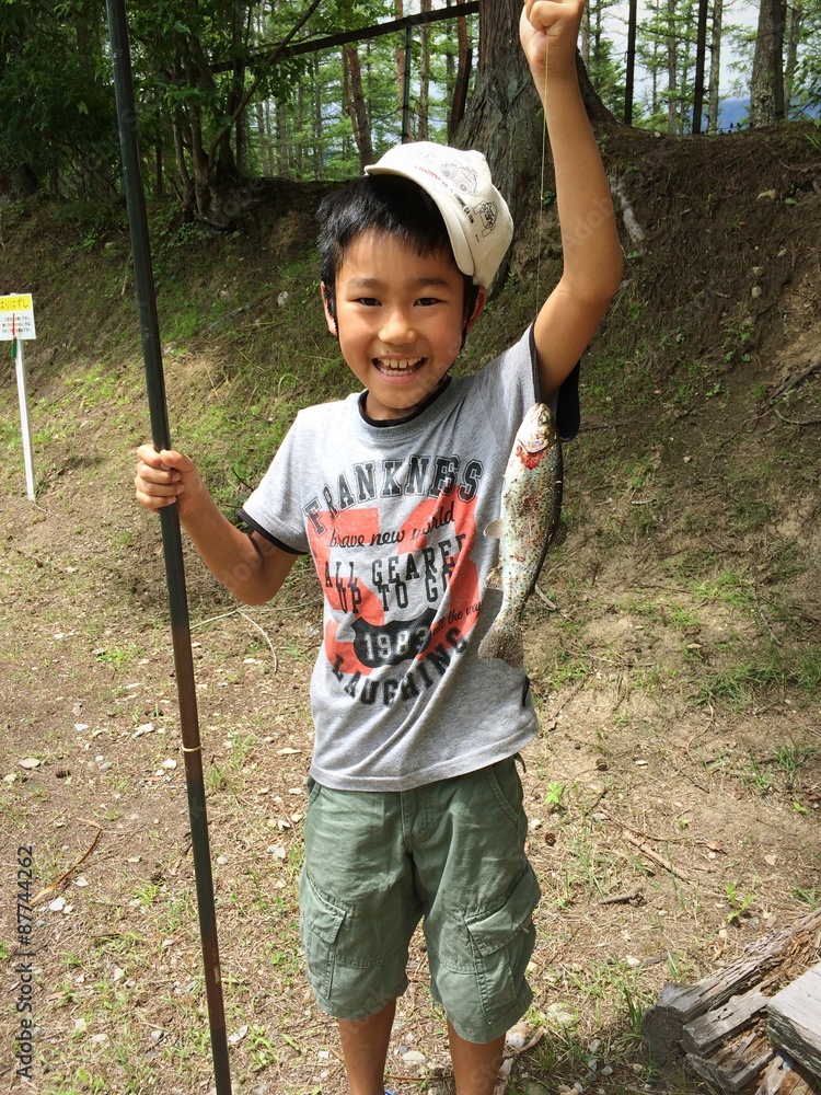 釣り 少年 夏休み Stock Photo Adobe Stock