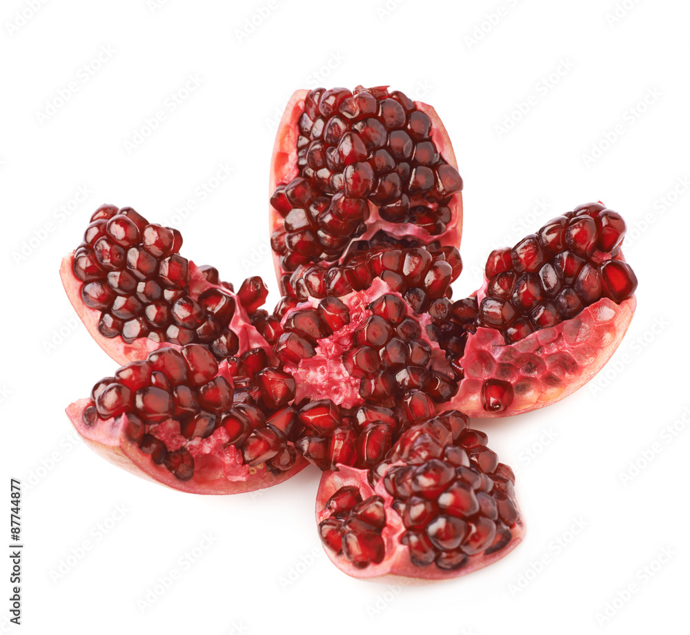 Split open pomegranate fruit Split open pomegranate fruit