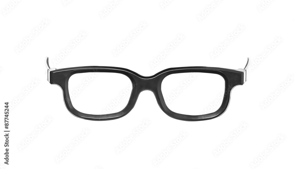black nerd glasses, isolated on white black nerd glasses, isolated on white