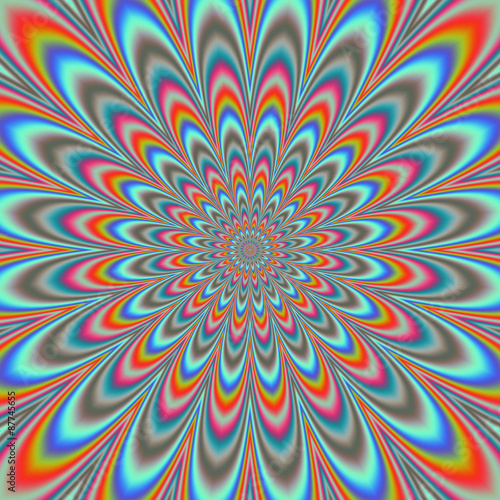 Fullscreen generated symmetrical psychadelic flower