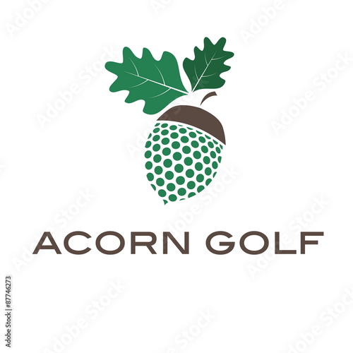 Illustration of concept acorn golf. Vector