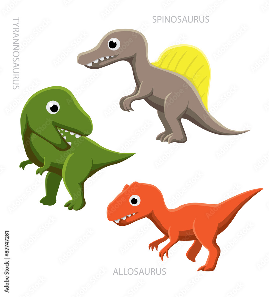 Dinosaur Theropods Vector Illustration