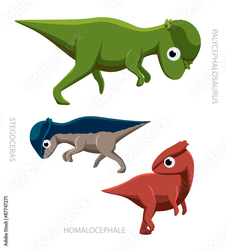 Dinosaur Pachycephalosaurs Vector Illustration