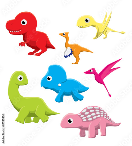 Pigmy Dinosaurs Cartoon Vector Illustration
