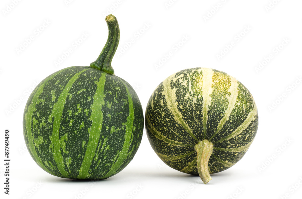 Raw pumpkins on white background Raw pumpkins on white background