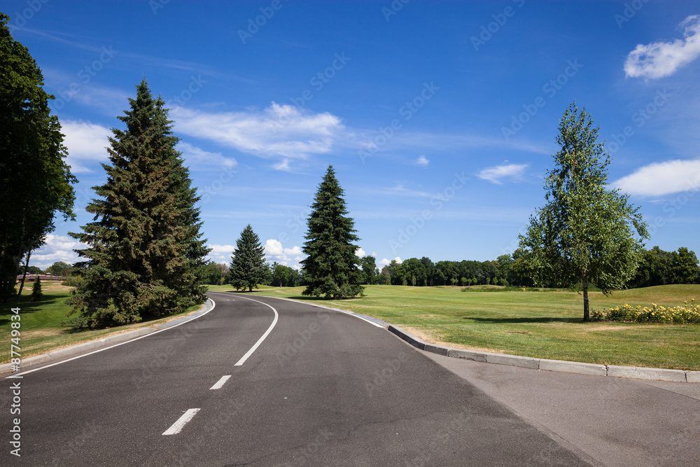 Road at city recreation area