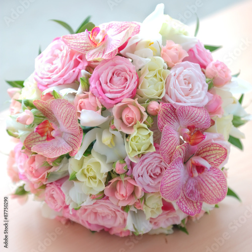 Wedding bouquet of beautiful flowers