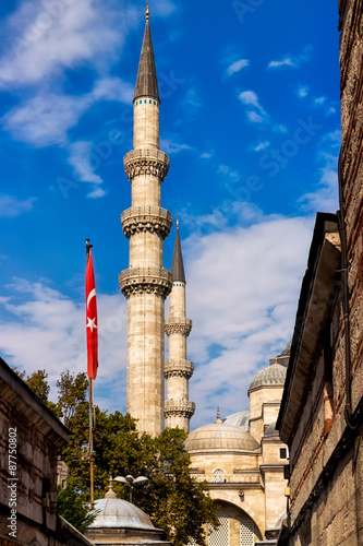 minaretten moschee muezzin  Istanbul Kuppel  photo