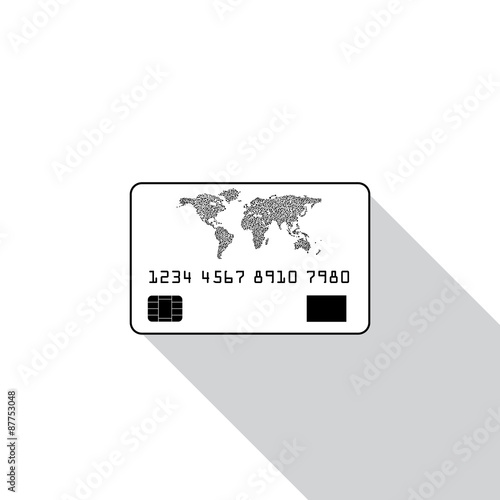  Credit card icon isolated on white background with shadow