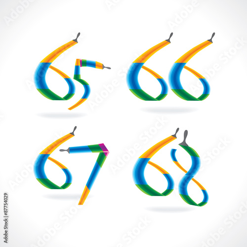 number created with panting brush vector 