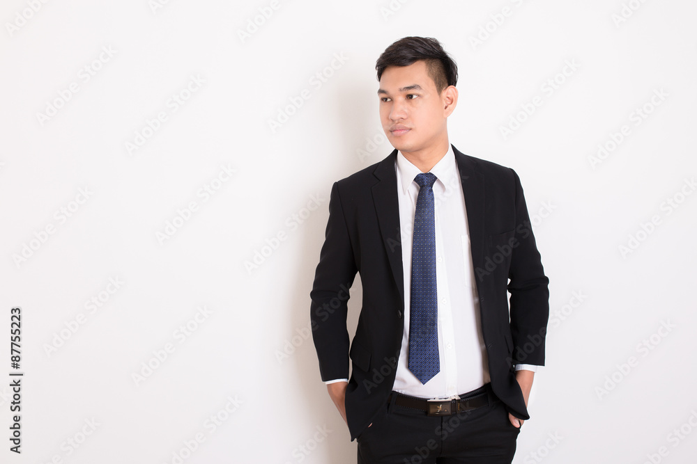 Portrait of young happy smiling business man, isolated over whit Portrait of young happy smiling business man, isolated over whit
