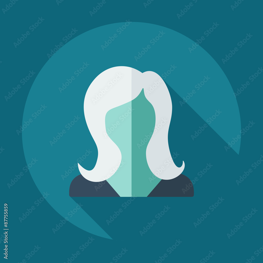 Flat modern design with shadow icon silhouette girl creative Flat modern design with shadow icon silhouette girl creative